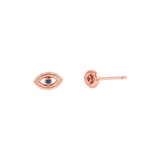 Bezel Set Evil Eye Stud Earrings