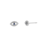 Bezel Set Evil Eye Stud Earrings
