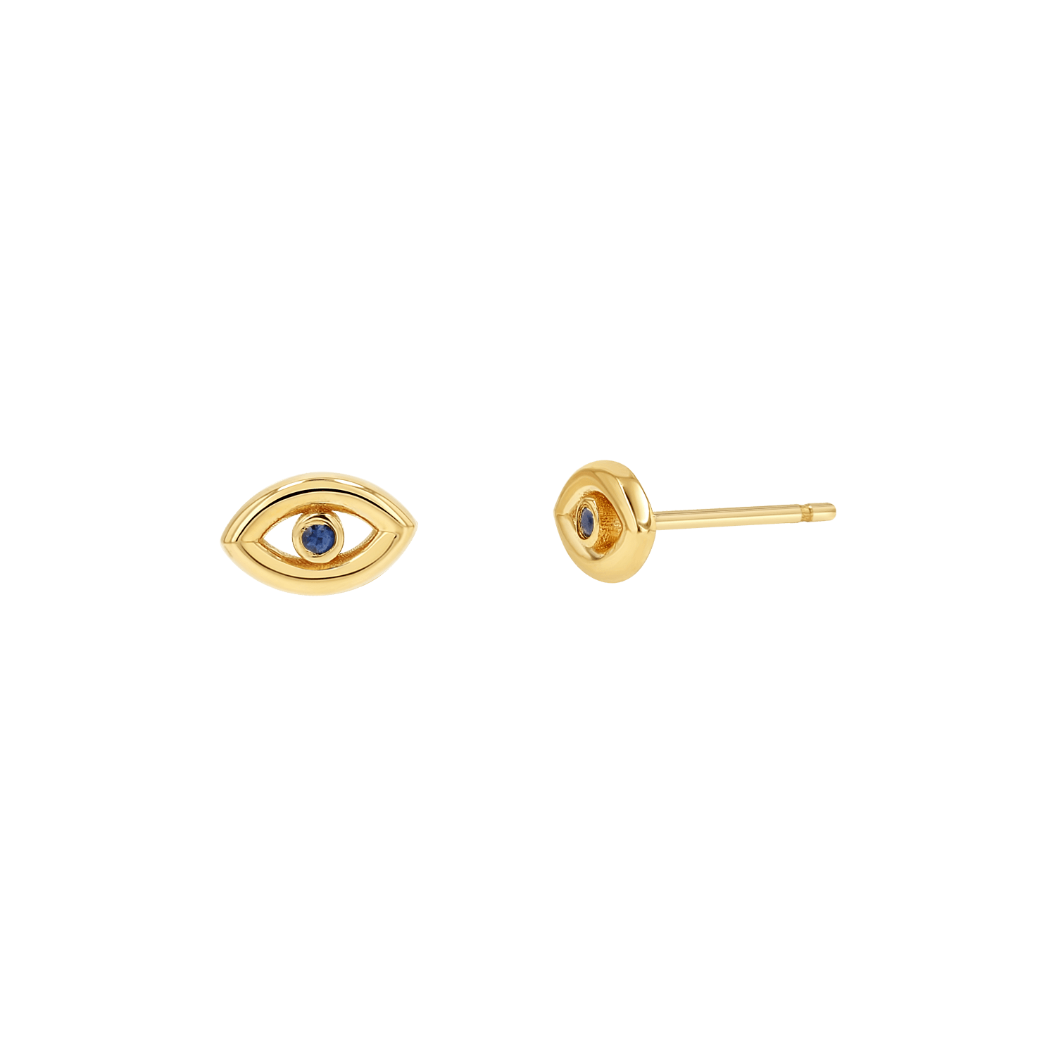 Bezel Set Evil Eye Stud Earrings