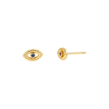 Bezel Set Evil Eye Stud Earrings