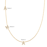 Diamond Asymmetrical Multi Initial Necklace