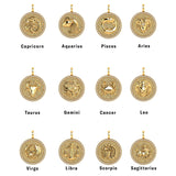 Diamond Zodiac Coin Medallion Necklace