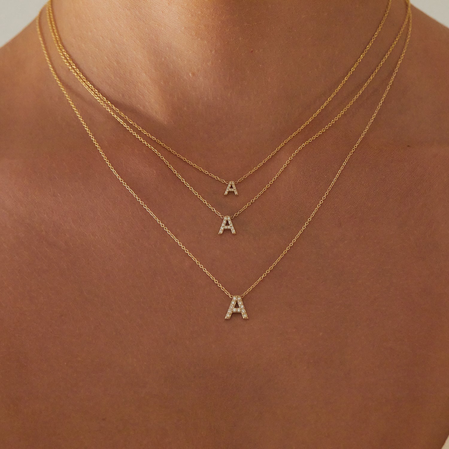 Diamond Pave Letter Necklace