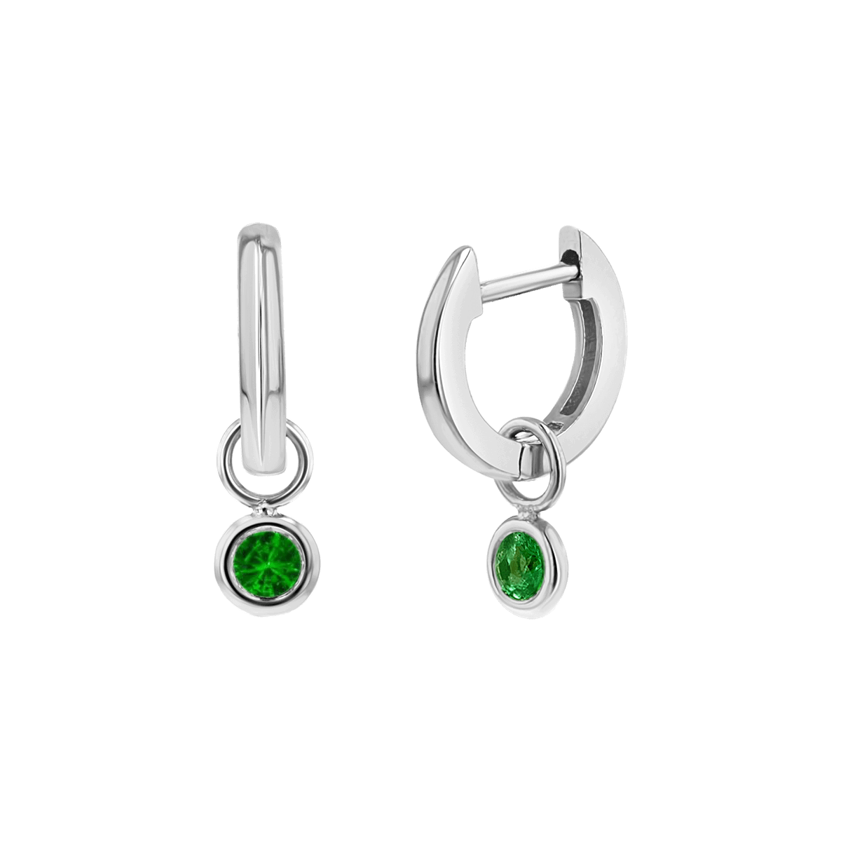 Gemstone Drop Huggies Hoops