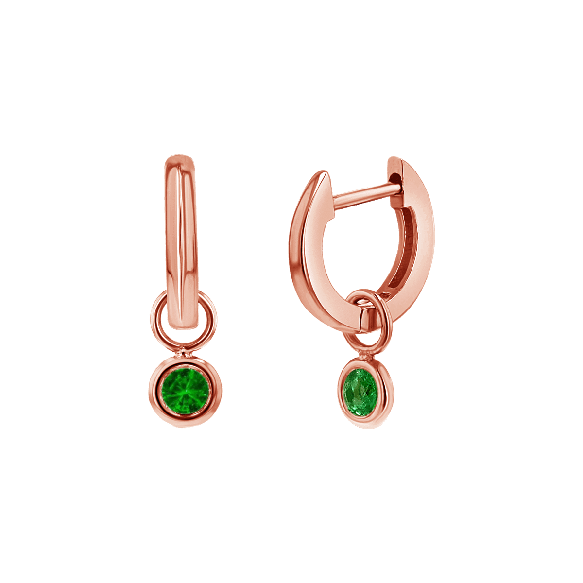 Gemstone Drop Huggies Hoops