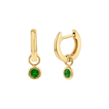 Gemstone Drop Huggies Hoops