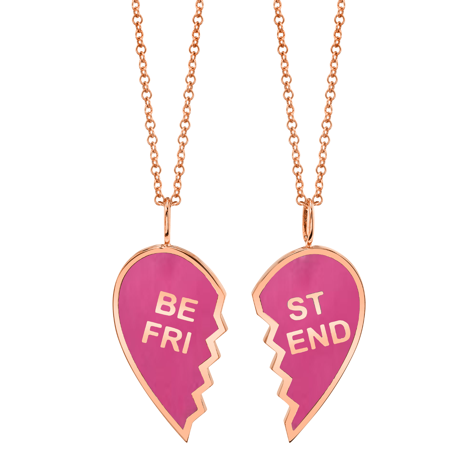Enamel Best Friend Necklaces (Set of 2)