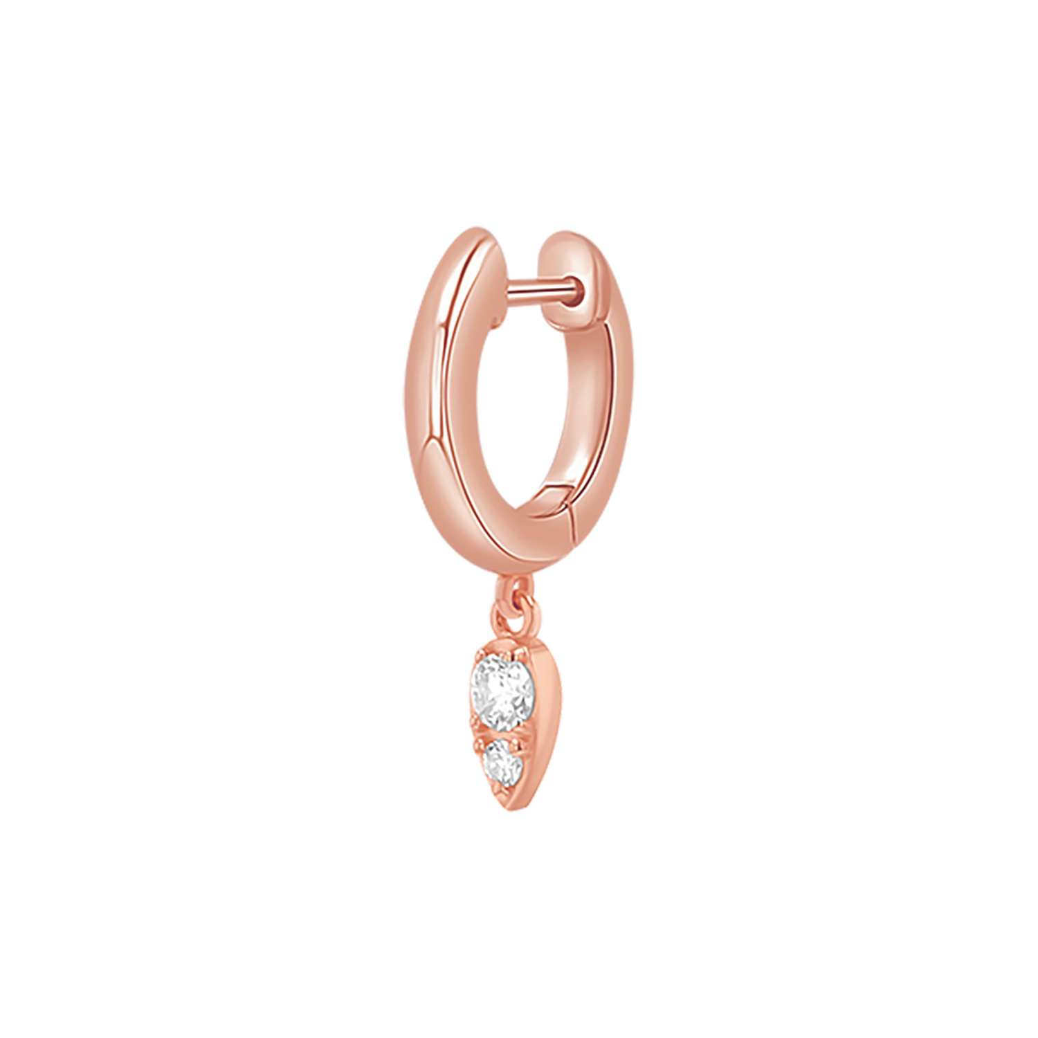 Pear Shaped Diamond Charm Drop Huggies