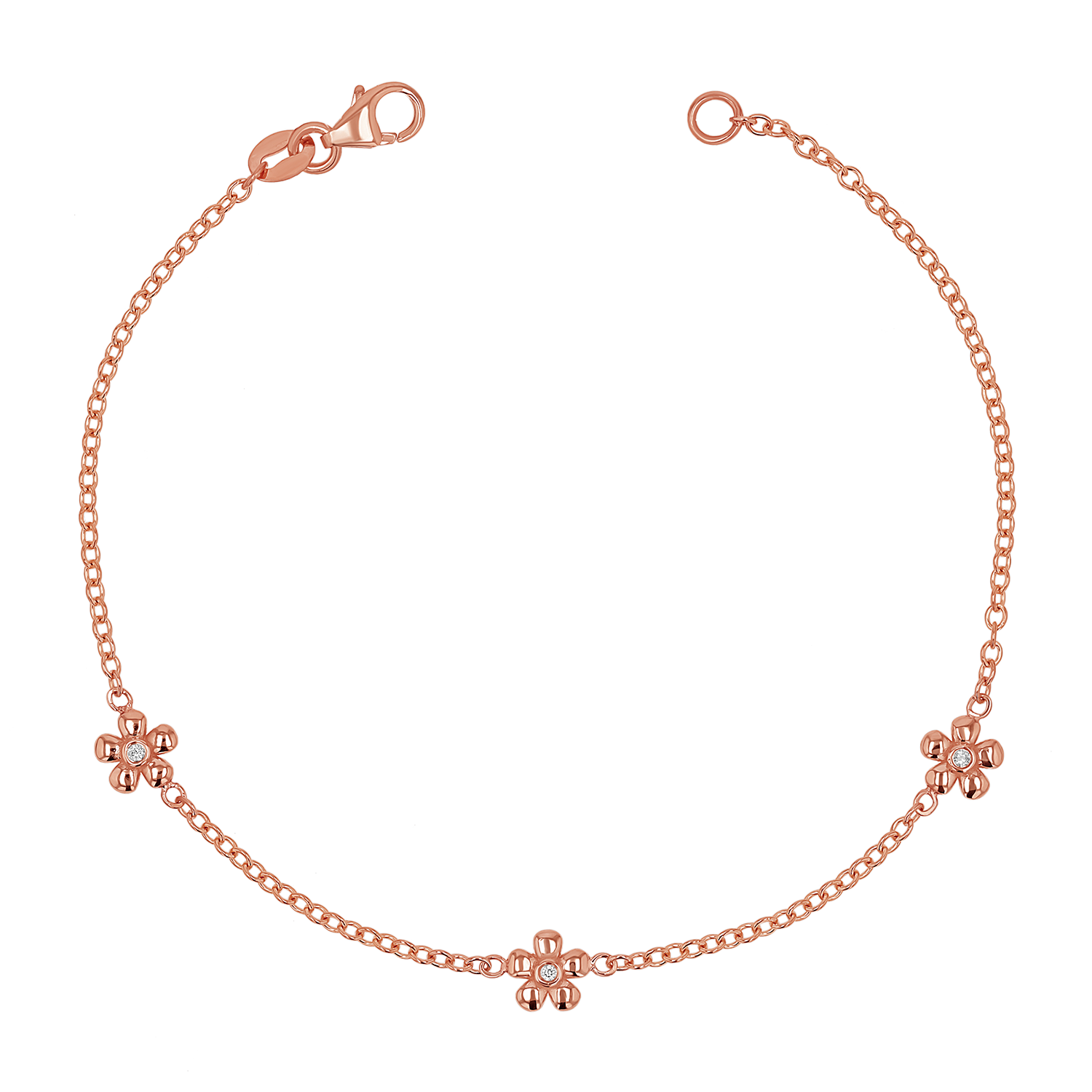 Diamond Flower Chain Bracelet