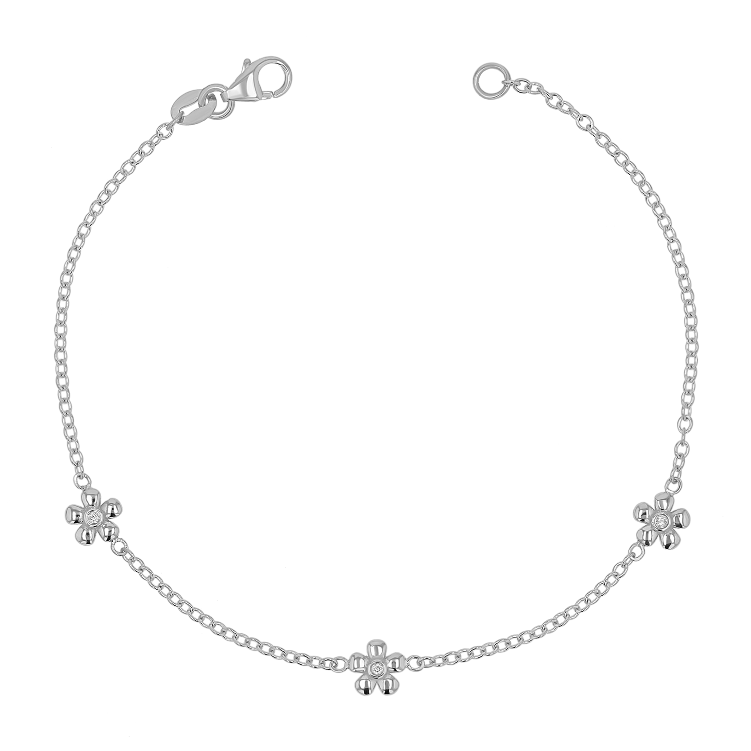 Diamond Flower Chain Bracelet