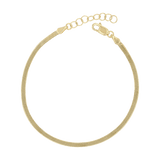 14K Gold Thin Herringbone Bracelet 3mm