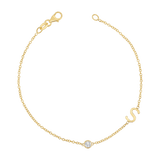 Diamond Bezel Multi Initial Bracelet