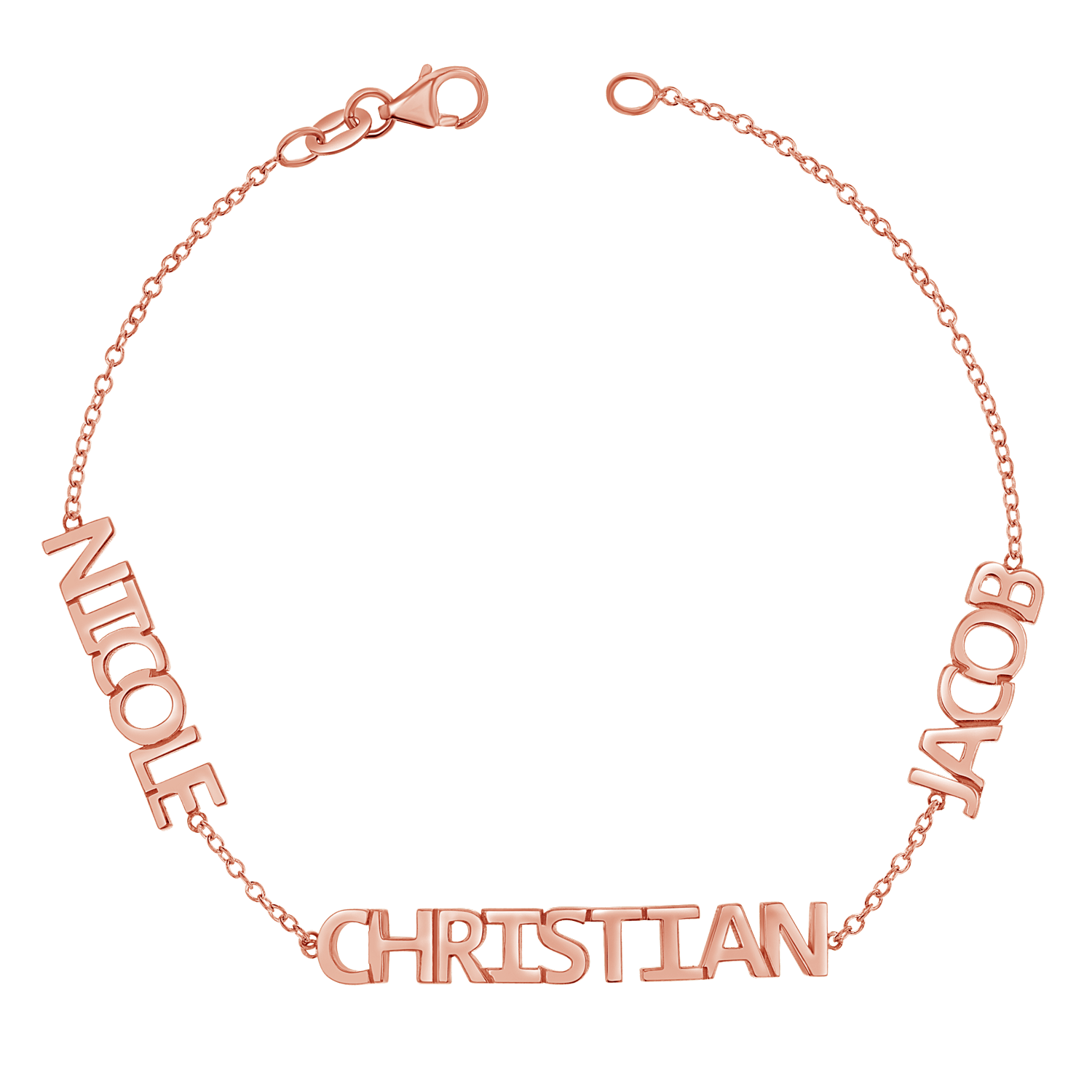 Multi Block Letter Name Bracelet