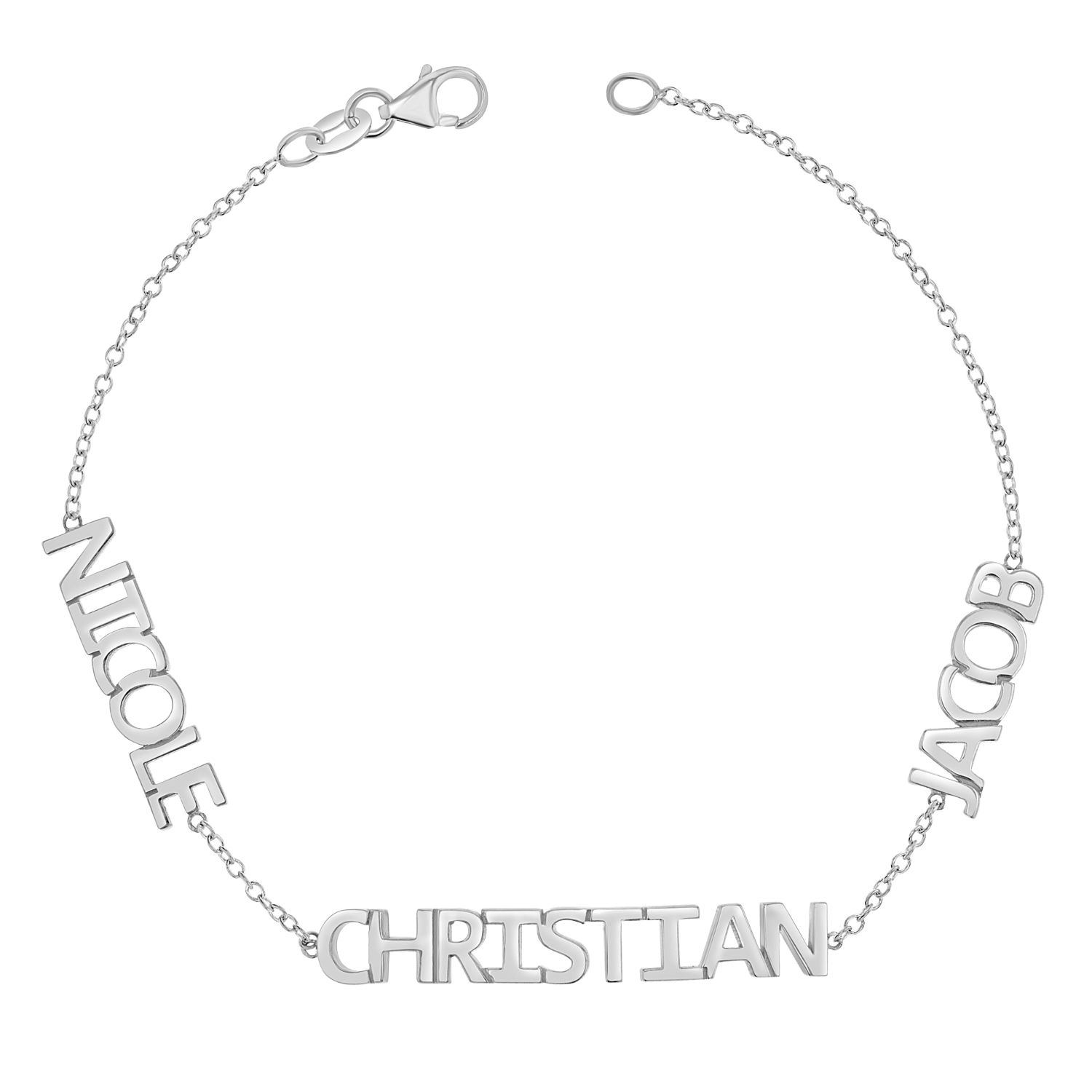 Multi Block Letter Name Bracelet