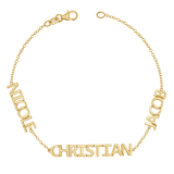 Multi Block Letter Name Bracelet