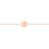 Diamond Initial Coin Bracelet