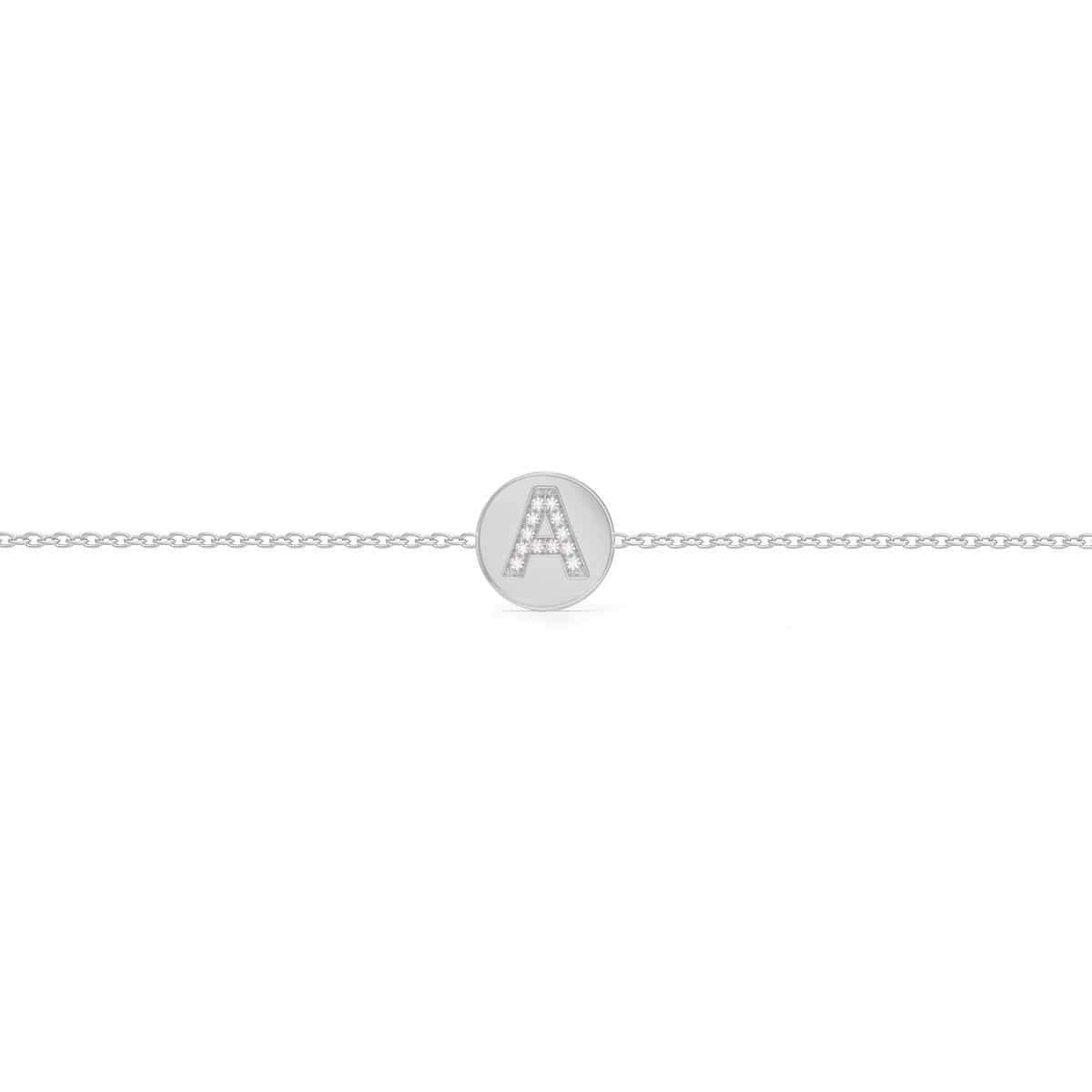 Diamond Initial Coin Bracelet