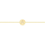 Diamond Initial Coin Bracelet