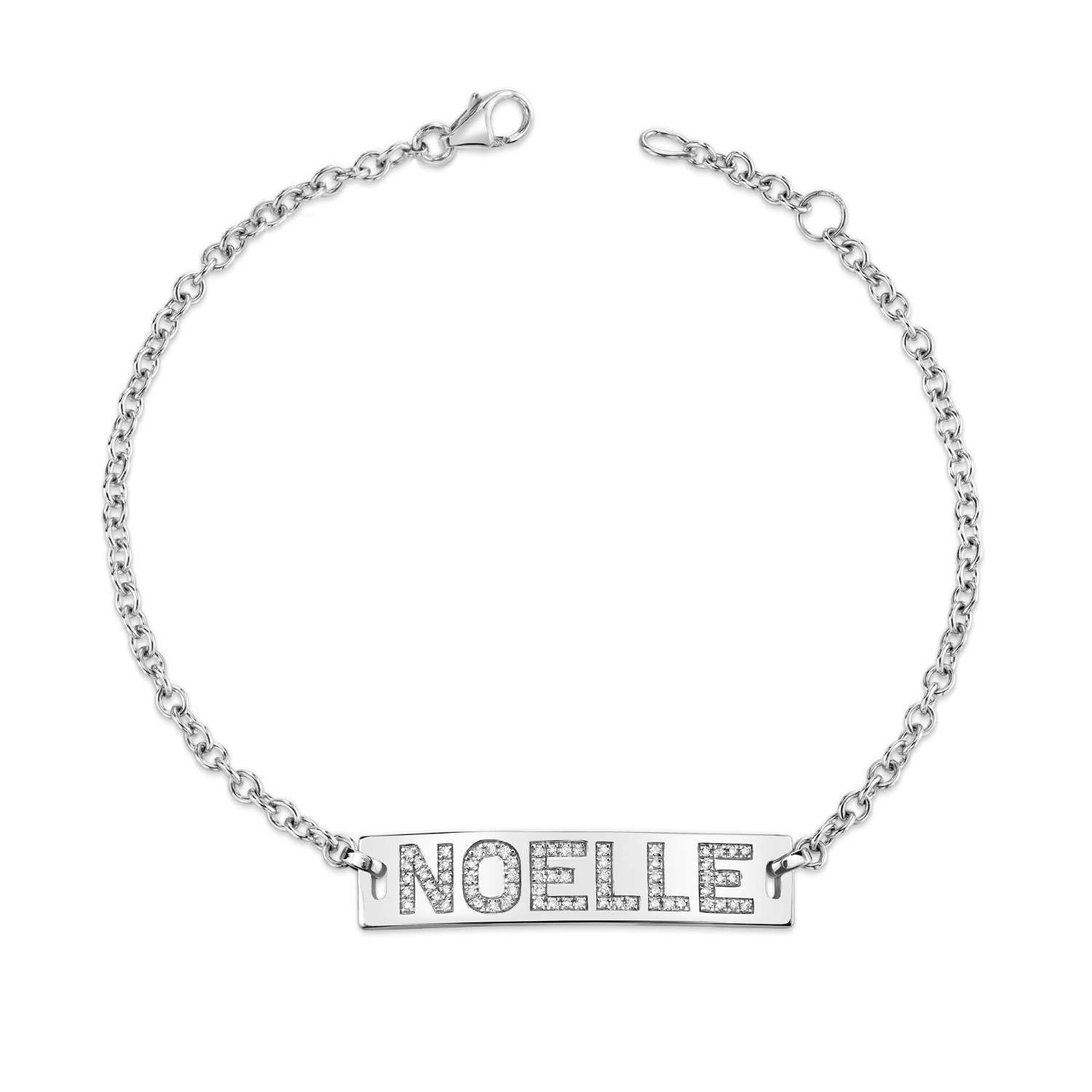 Custom Diamond Name ID  Bracelet