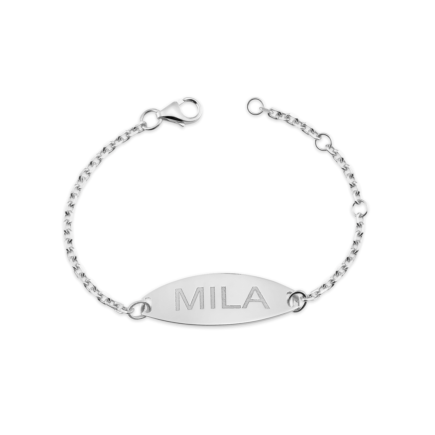 Kids Signature Elongated Oval ID Engravable Bracelet