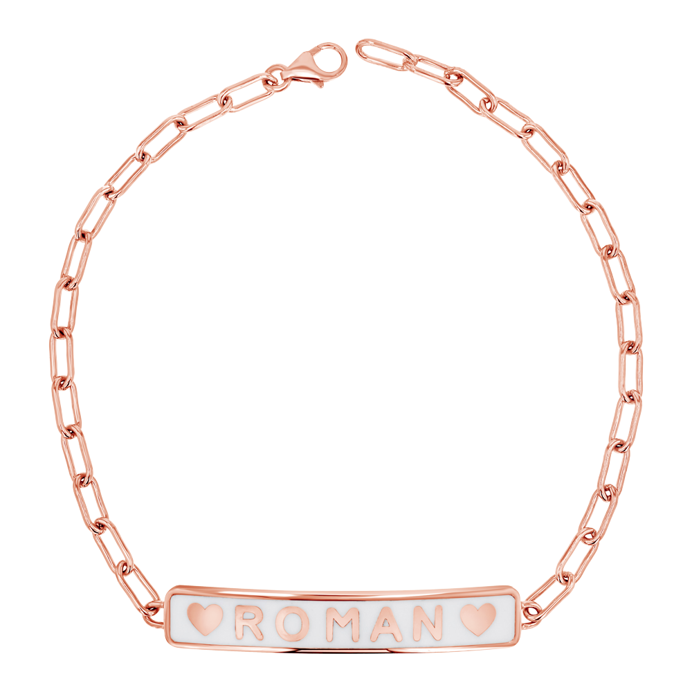 Enamel Heart ID Bracelet