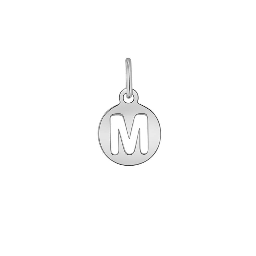 Cut-Out Round Letter Initial Charm