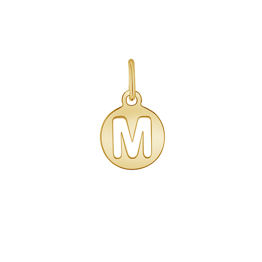 Kids Cut-Out Round Initial Letter Charm