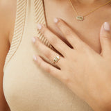 Diamond Hex Engravable Tag Ring
