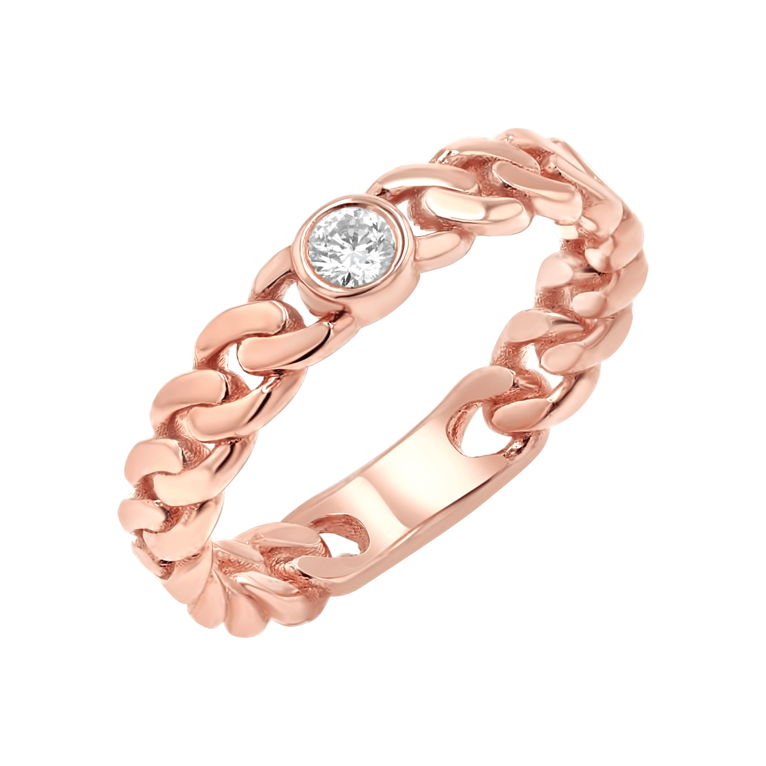 Diamond Solitaire Cuban Link Ring