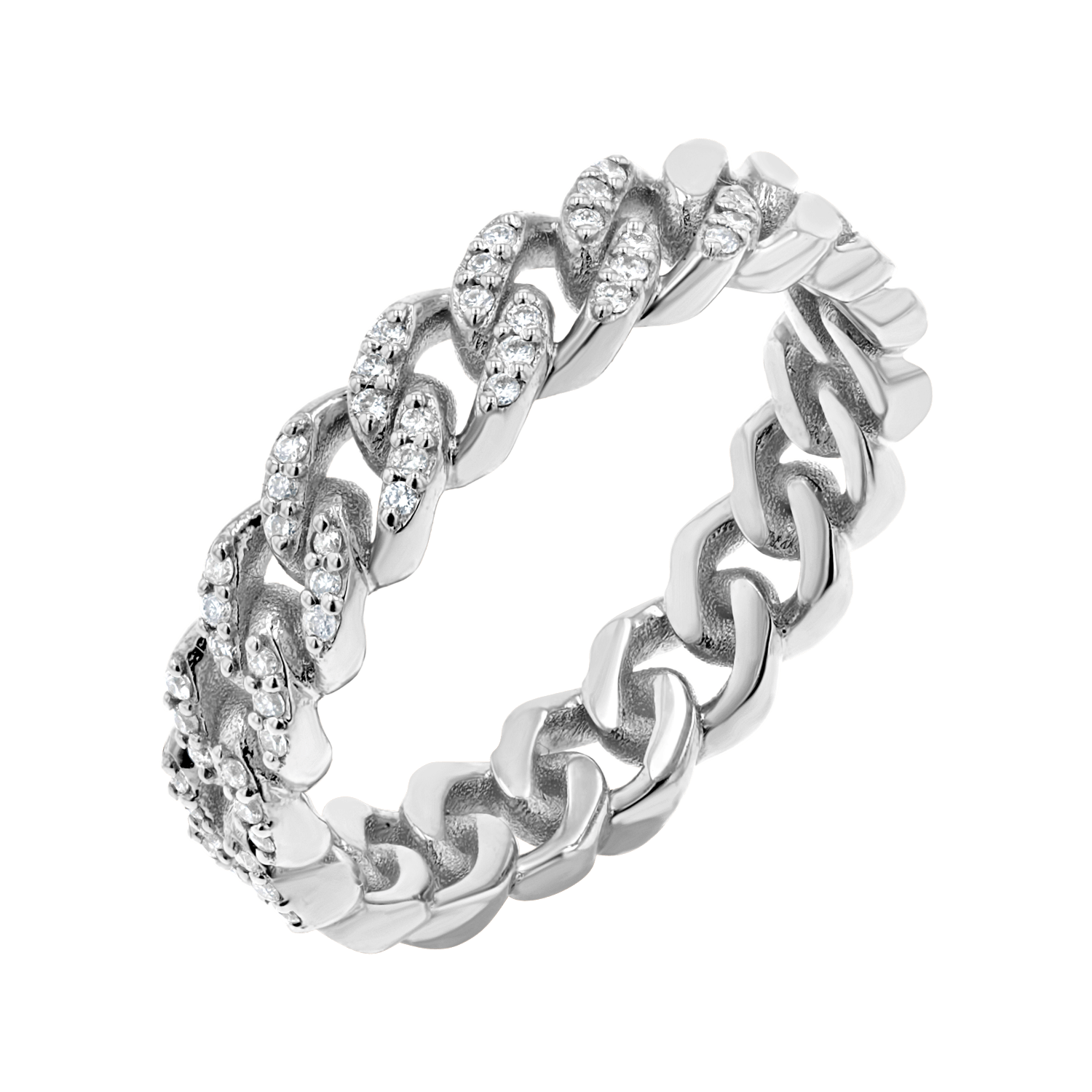 Diamond Pave Cuban Link Ring