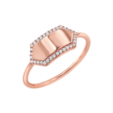 Diamond Hex Engravable Tag Ring