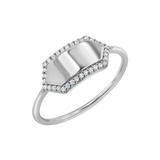 Diamond Hex Engravable Tag Ring