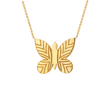 Diamond Abalone Inlay Butterfly Necklace