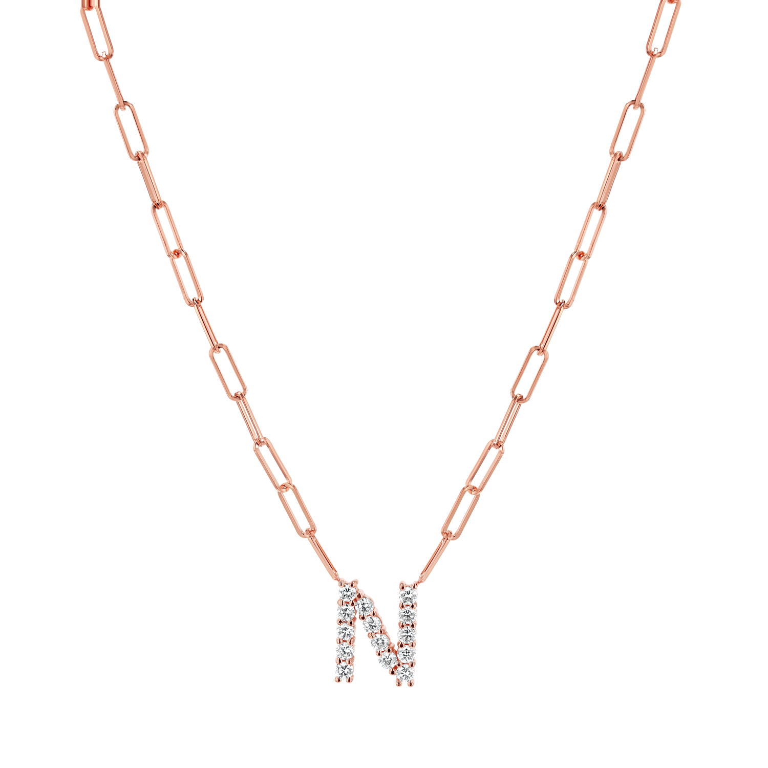 Grand Initial Paper Clip Necklace
