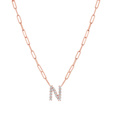 Grand Initial Paper Clip Necklace