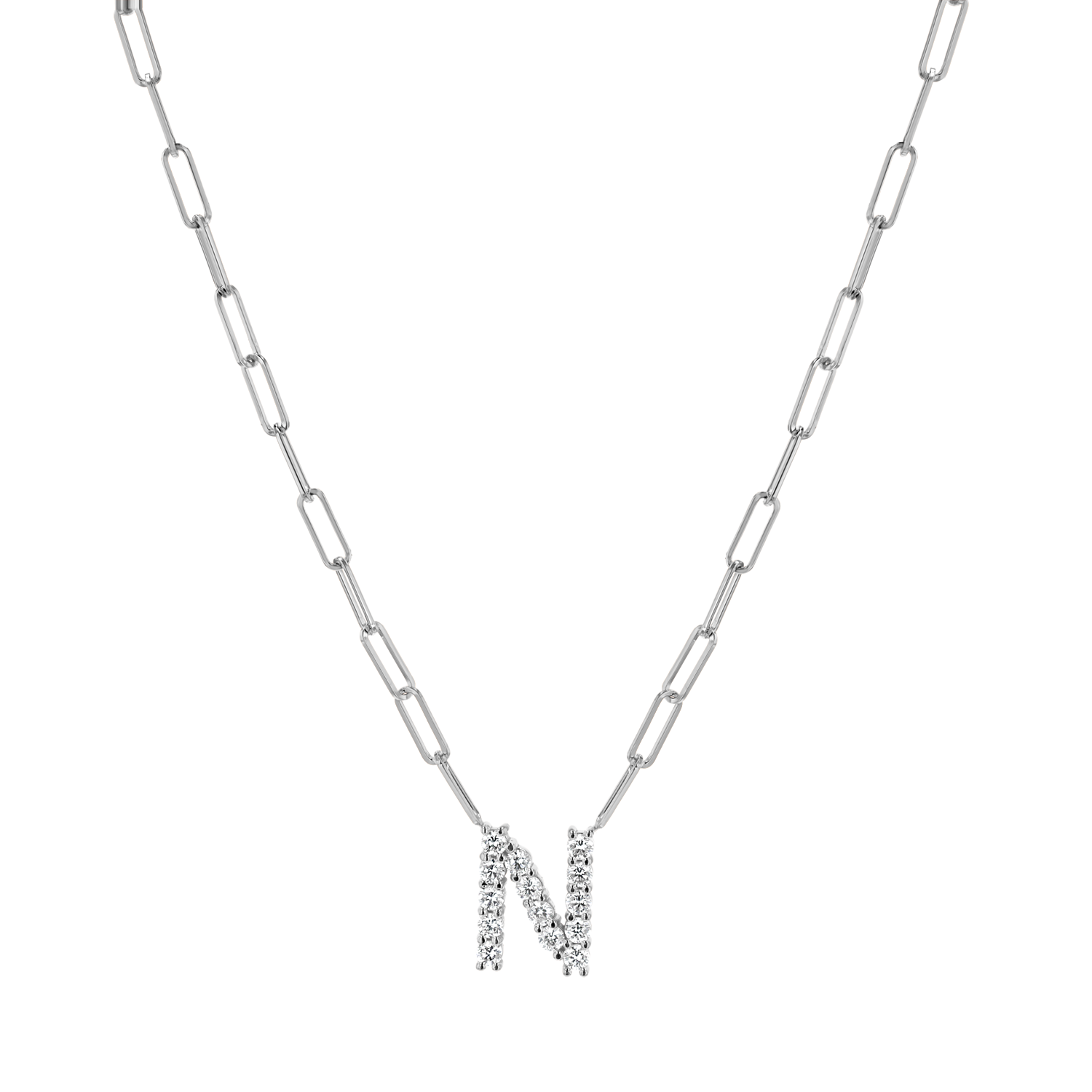 Grand Initial Paper Clip Necklace
