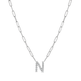 Grand Initial Paper Clip Necklace