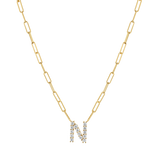 Grand Initial Paper Clip Necklace