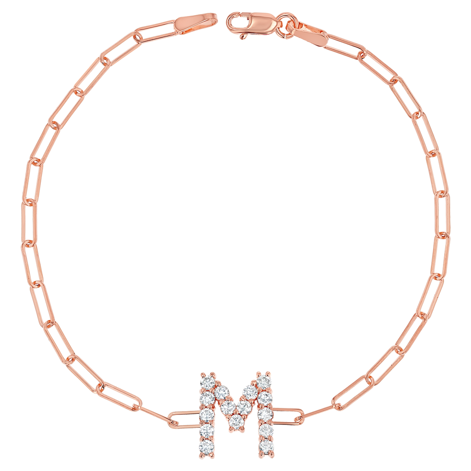 Grand Initial Paper Clip Bracelet