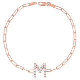 Grand Initial Paper Clip Bracelet