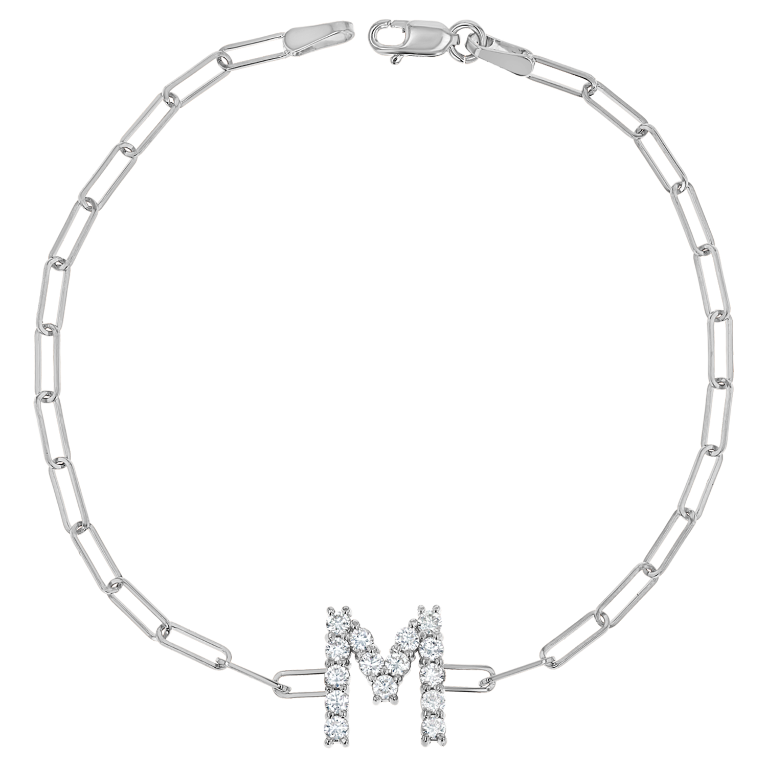 Grand Initial Paper Clip Bracelet