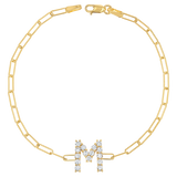 Grand Initial Paper Clip Bracelet