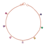 Rainbow Gemstone Drop Bracelet