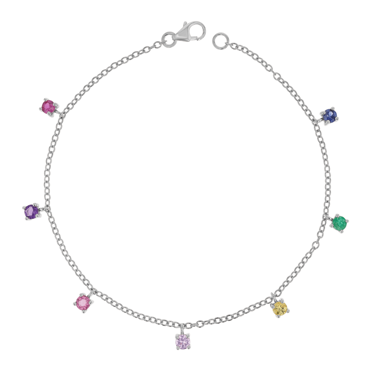 Rainbow Gemstone Drop Bracelet