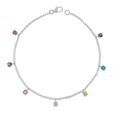 Rainbow Gemstone Drop Bracelet