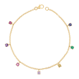 Rainbow Gemstone Drop Bracelet