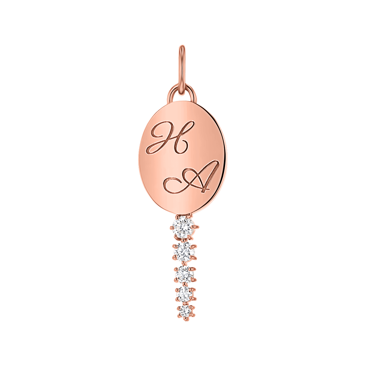 Engravable Tapered Diamond Key Charm