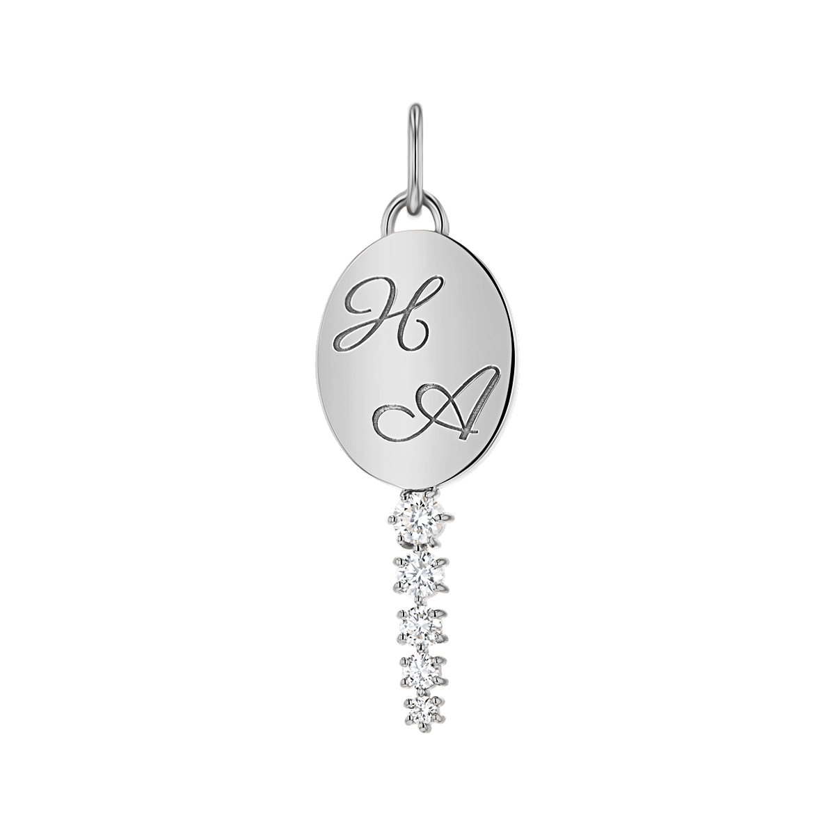 Engravable Tapered Diamond Key Charm