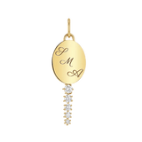Engravable Tapered Diamond Key Charm