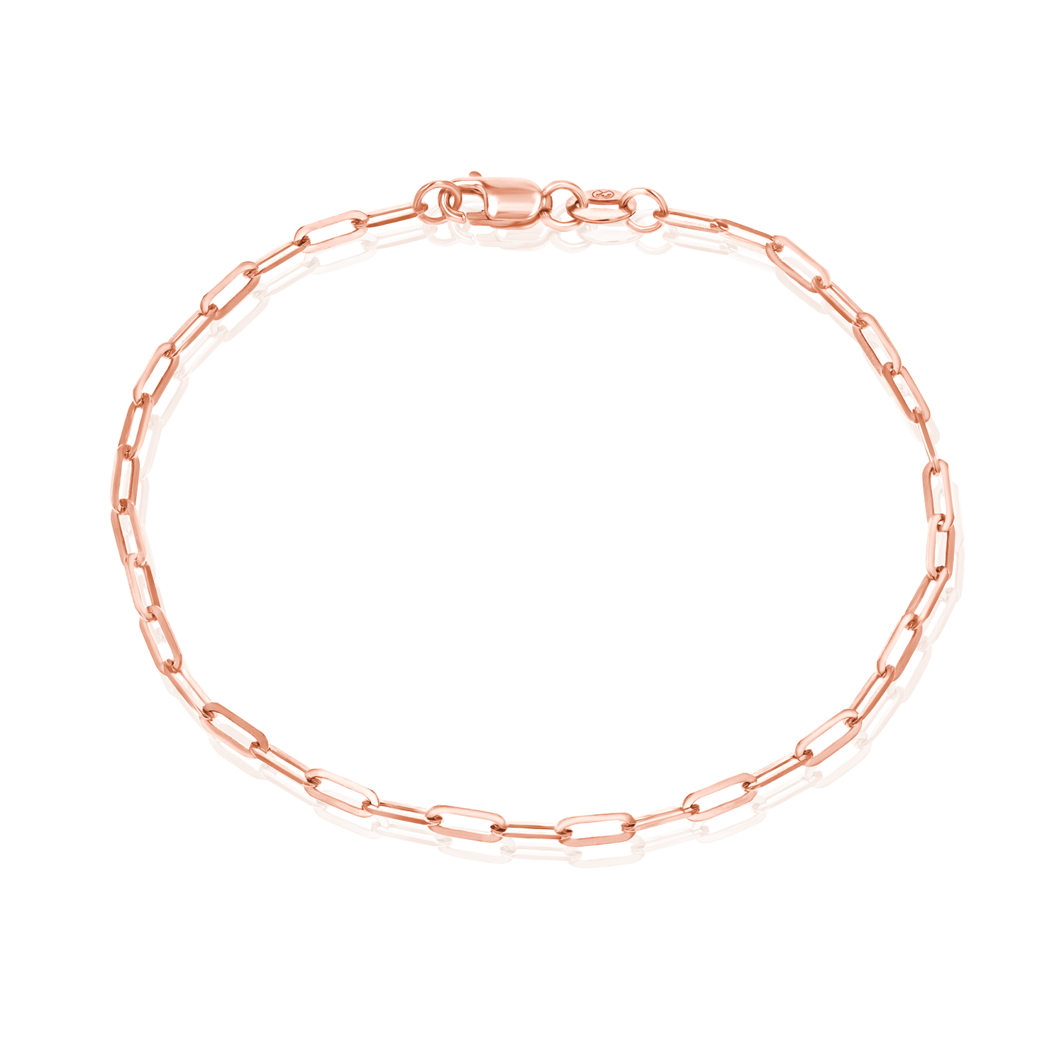 14K Diamond Cut Oval Link Bracelet